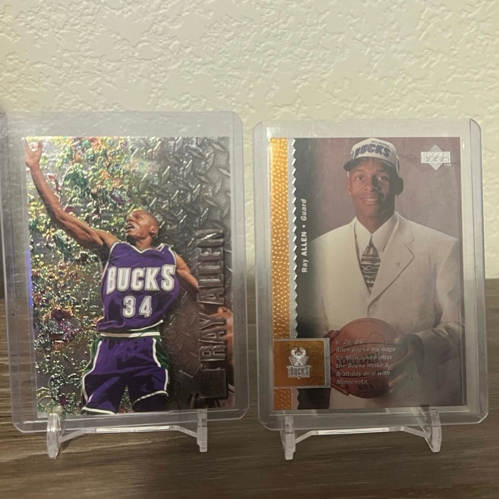 Ray Allen Rookie Basketball Trading Cards. Lot of 2